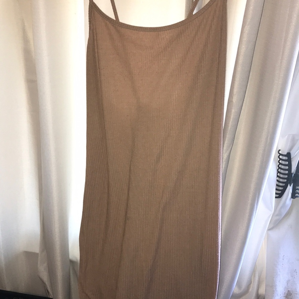 Fashion Q tan pencil dress.